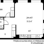 Vuokraa 2 makuuhuoneen asunto, 51 m² paikassa Tampere
