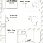 Miete 1 Schlafzimmer wohnung von 46 m² in Frankfurt am Main