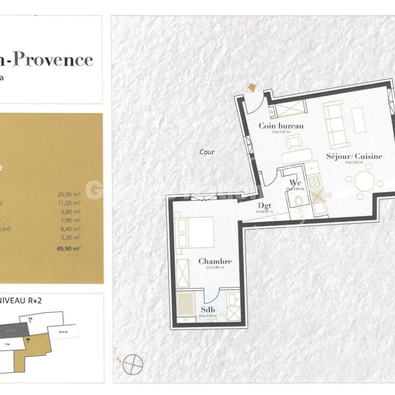 Location appartement 49.9 m², Aix en provence 13100 Bouches-du-Rhône Aix-en-Provence