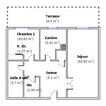 Appartement de 49 m² avec 2 chambre(s) en location à Le Cannet