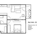 Rent 2 bedroom apartment of 52 m² in Chýně