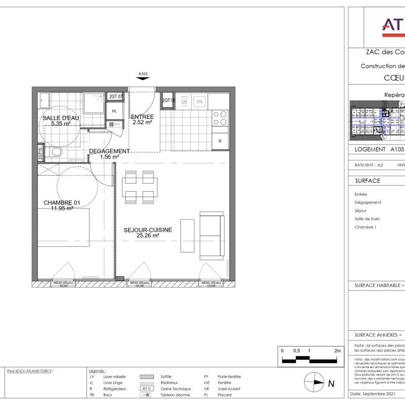 Location appartement  pièce TORCY 47m² à 863.77€/mois - CDC Habitat