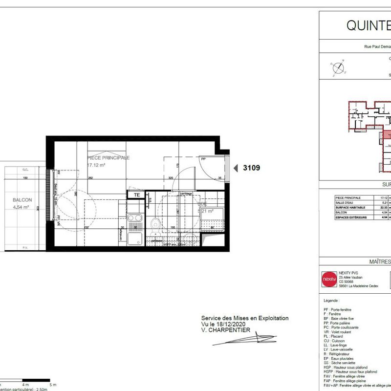 Location appartement  pièce MEUDON 22m² à 734.98€/mois - CDC Habitat