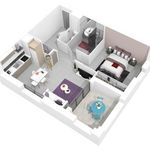 Appartement de 49 m² avec 2 chambre(s) en location à Nîmes