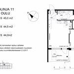 Vuokraa 2 makuuhuoneen asunto, 44 m² paikassa Oulu