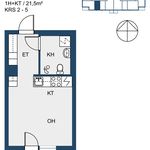 Vuokraa 1 makuuhuoneen asunto, 21 m² paikassa Jyväskylä