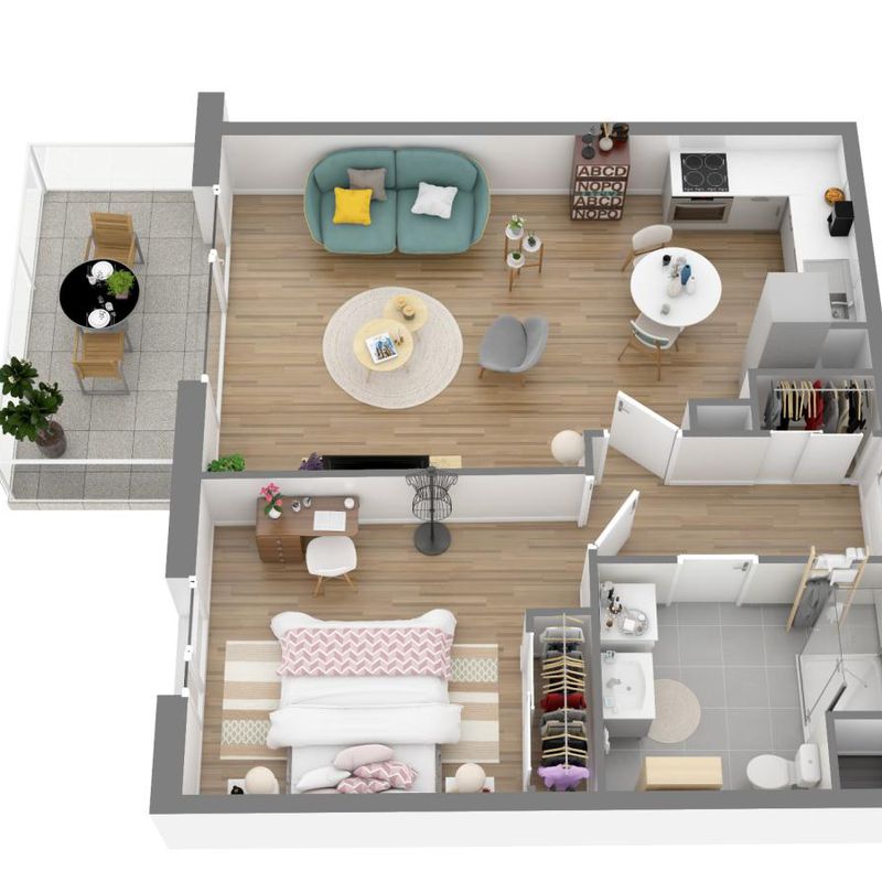 Location appartement  pièce LANEUVEVILLE DEVANT NANCY 48m² à 613.31€/mois - CDC Habitat Laneuveville-devant-Nancy