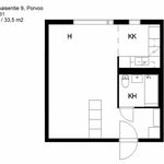 Vuokraa 1 makuuhuoneen asunto, 33 m² paikassa Porvoo