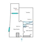 Appartement de 40 m² avec 2 chambre(s) en location à appartement,