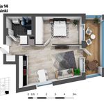 Vuokraa 2 makuuhuoneen asunto, 45 m² paikassa Pohjois-Pasila,