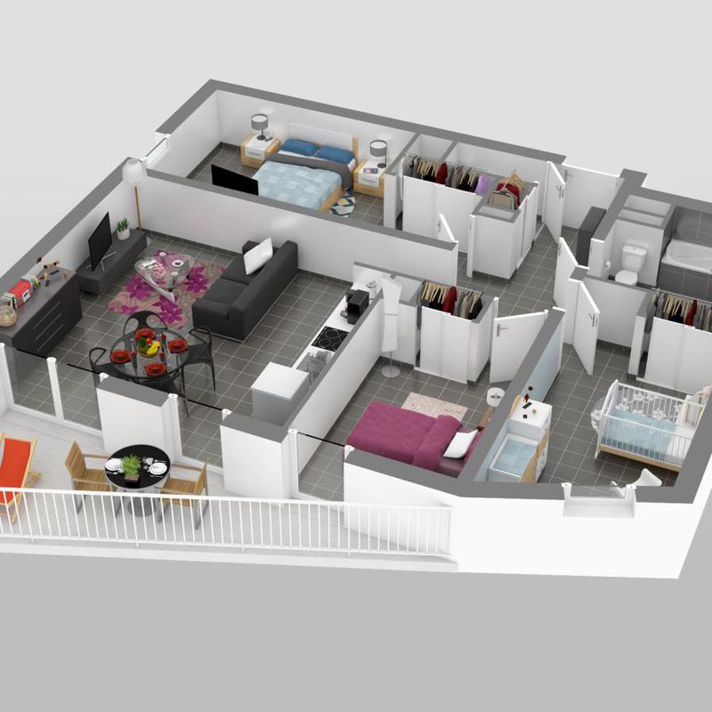 Location appartement  pièce BORDEAUX 74m² à 966.27€/mois - CDC Habitat