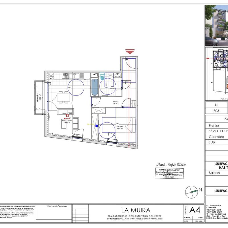 Location appartement  pièce VIRY CHATILLON 49m² à 779.73€/mois - CDC Habitat