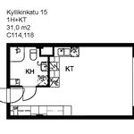 Vuokraa 1 makuuhuoneen asunto, 31 m² paikassa Tampere
