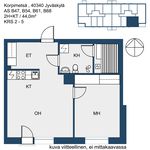 Rent 2 bedroom apartment of 44 m² in Jyväskylä