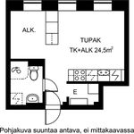 Vuokraa 1 makuuhuoneen asunto, 24 m² paikassa Jyväskylä