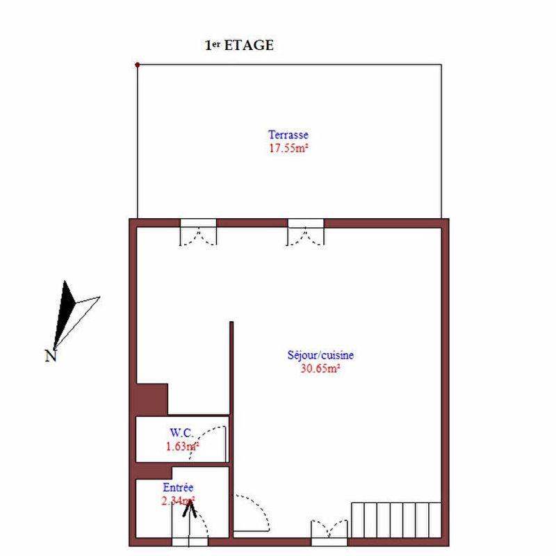 location appartement 3 pièces, 64.69m², clarensac