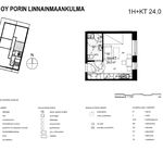 1 huoneen asunto 24 m² kaupungissa Pori