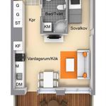Rent 1 bedroom apartment of 40 m² in Sundbyberg