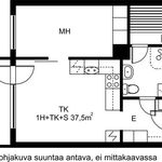 Vuokraa 1 makuuhuoneen asunto, 37 m² paikassa Oulu