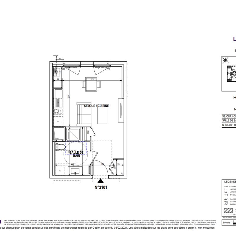 Location appartement  pièce ROUBAIX 28m² à 448.86€/mois - CDC Habitat