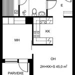 Vuokraa 2 makuuhuoneen asunto, 45 m² paikassa Jyvaskyla
