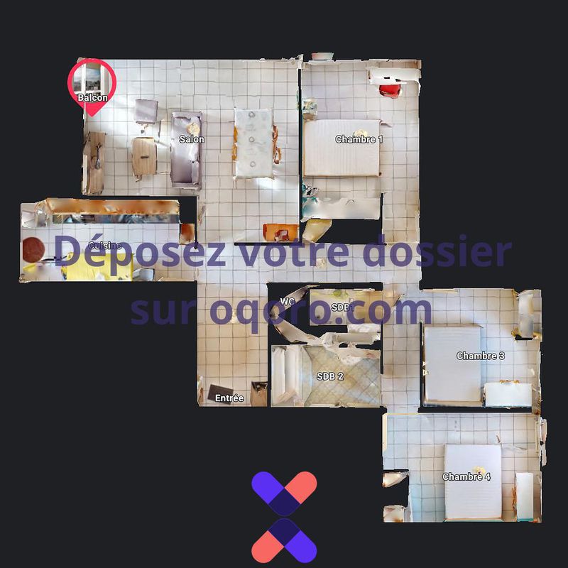 Colocation meublée de 100.0m2 - 383€ - 31100 Toulouse