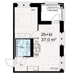 Vuokraa 2 makuuhuoneen asunto, 37 m² paikassa Turku