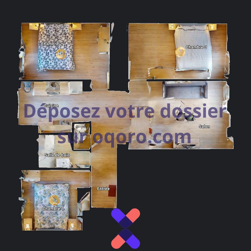 Colocation meublée de 67.81m2 - 383€ - 38000 Grenoble