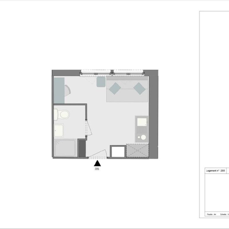 Appartement 1 pièce 15.58m²