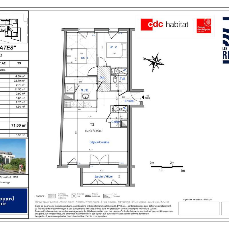 Location appartement  pièce ST MALO 71m² à 777.75€/mois - CDC Habitat Saint Servan sur Mer