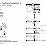 Vuokraa 2 makuuhuoneen asunto, 45 m² paikassa Helsinki