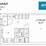 Vuokraa 1 makuuhuoneen talo, 33 m² paikassa Turku