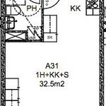 Rent 1 bedroom apartment of 32 m² in säveltäjänkatu