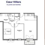 Rent 3 bedroom apartment of 57 m² in Villiers-sur-Marne