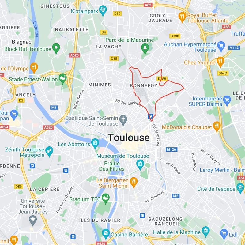Appartement T2, 41.28 m² Toulouse - Bonnefoy