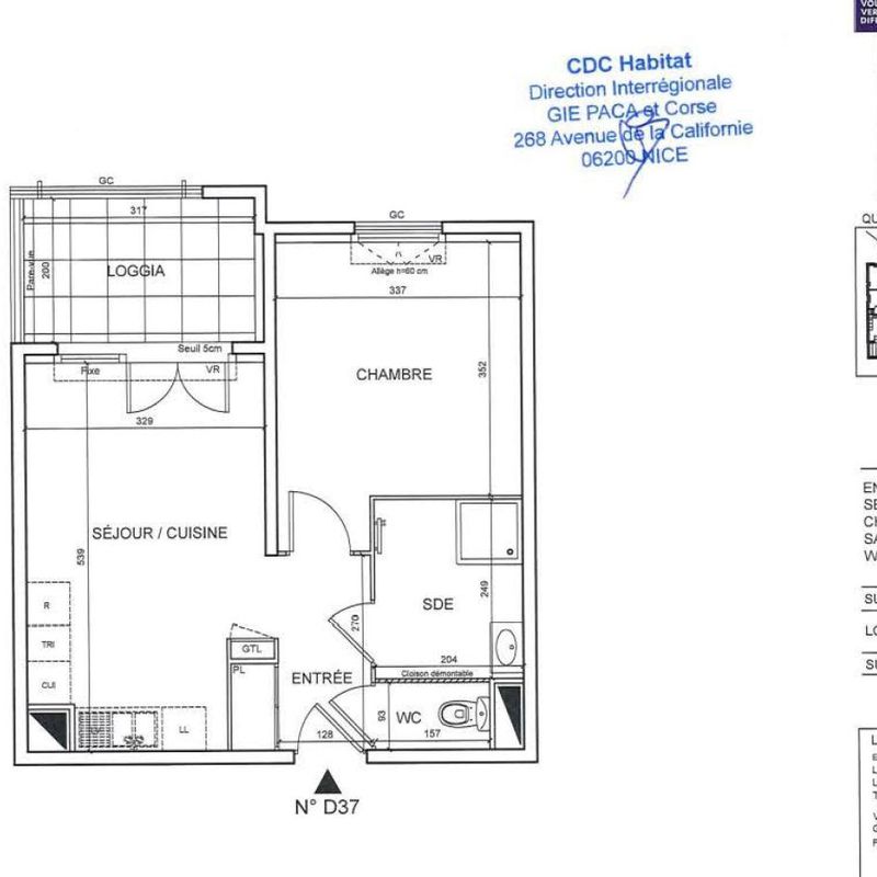 Location appartement  pièce MENTON 40m² à 743.63€/mois - CDC Habitat Carnoles