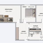 Pronajměte si 3 ložnic/e byt o rozloze 62 m² v Plzeň