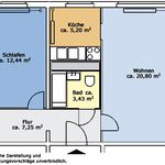 Miete 2 Schlafzimmer wohnung von 54 m² in Morgenleite