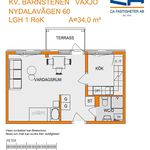 Rent 1 bedroom apartment of 34 m² in Växjö