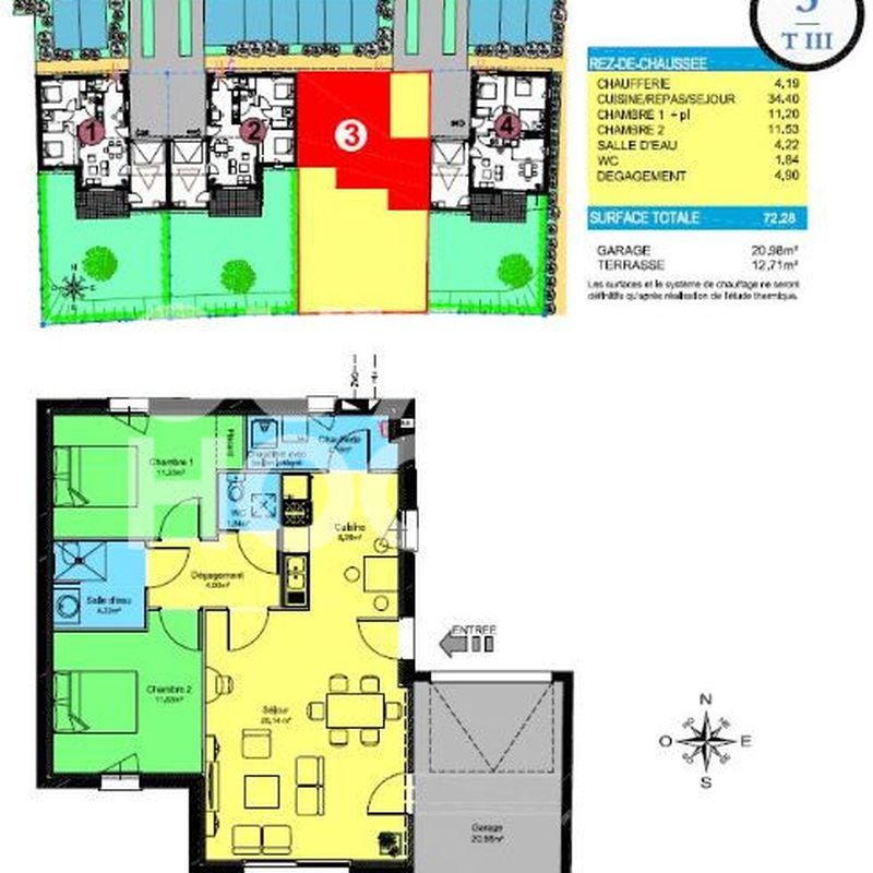 Maison - 3 pièce(s) - 72 m2