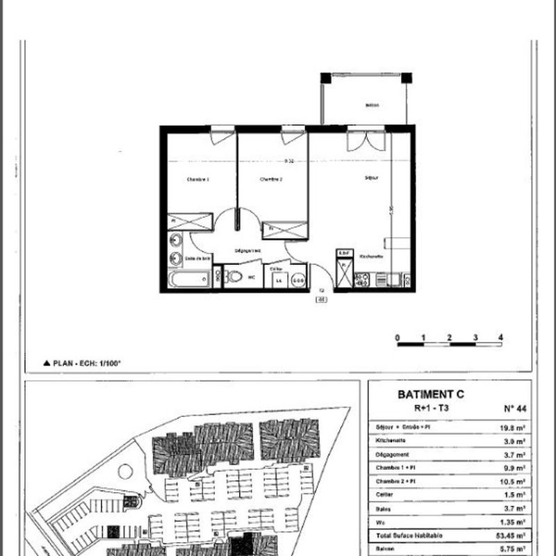 Appartement 3 pièces 53.45m² Lannemezan