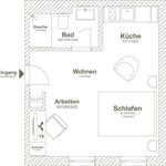 Miete 1 Schlafzimmer wohnung von 25 m² in Wolfsburg