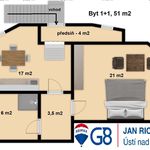 Rent 1 bedroom apartment of 51 m² in Ústí nad Labem