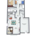 Appartement de 75 m² avec 2 chambre(s) en location à Boussu