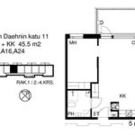 Rent 2 bedroom apartment of 45 m² in Viikki,