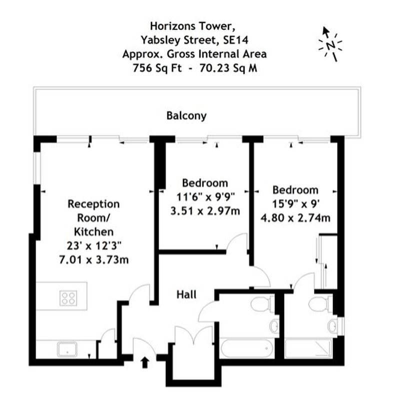 2 bedroom apartment to rent Blackwall