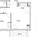 Appartement de 42 m² avec 2 chambre(s) en location à Linas