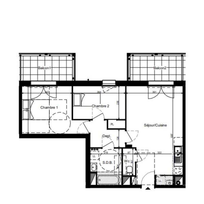 Louer appartement 3 pièces de 56 m² à PORNIC (44210)