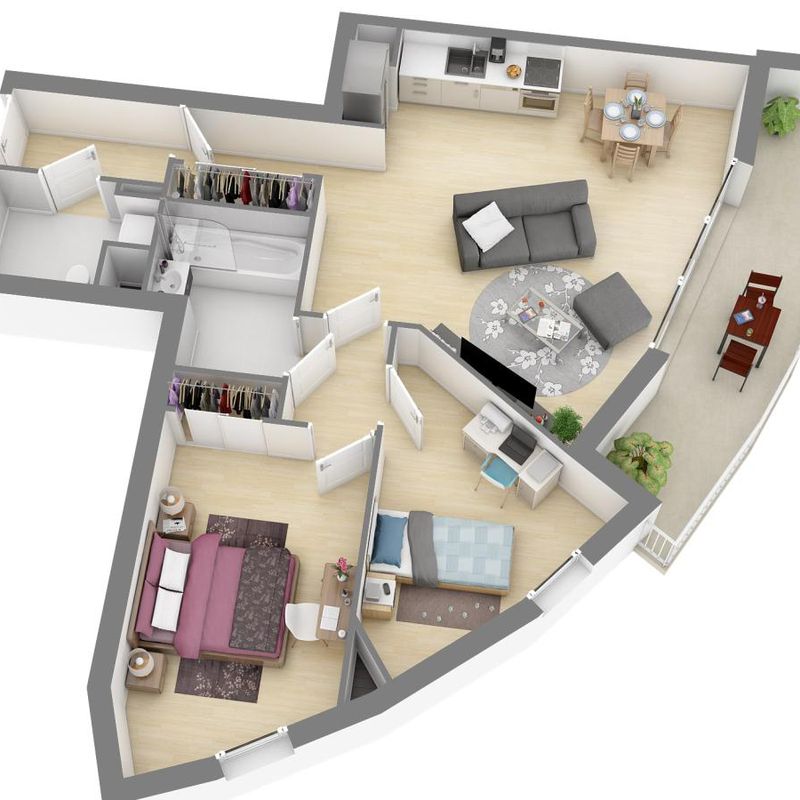Location appartement  pièce TOURS 66m² à 842.60€/mois - CDC Habitat