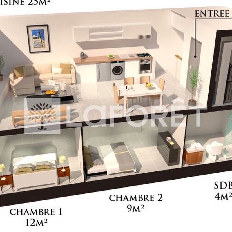 Appartement 3 pièces - 50m² Langon